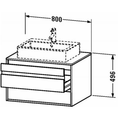 Duravit Ketho KT665402222 szafka wisząca podumywalkowa 80x55 cm