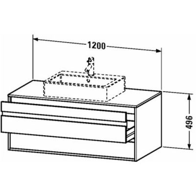 Duravit Ketho KT665609191 szafka wisząca podumywalkowa 120x55 cm