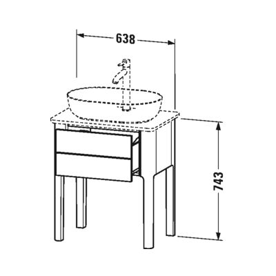 Duravit Luv LU956003939 szafka stojąca podumywalkowa 63.8x45 cm