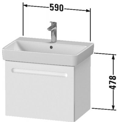 Duravit No. 1 N14282049490000 szafka wisząca podumywalkowa 59x42.6 cm