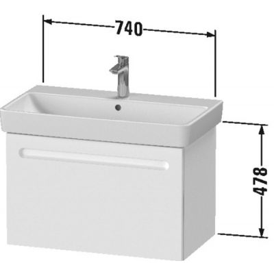 Duravit No. 1 N14283018180000 szafka wisząca podumywalkowa 74x42.6 cm