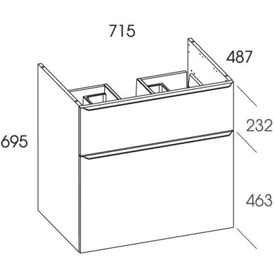 Elita Lofty RE010700028060 szafka 71.5x48.7x69.5 cm podumywalkowa wisząca biała