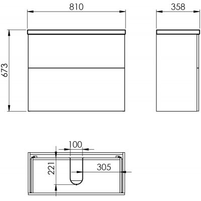 Elita Kido RE020801115290 umywalka z szafką 81 cm białą