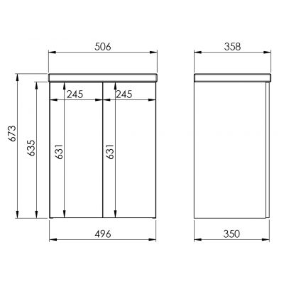 Elita Kido RE020500117160 umywalka z szafką 50.6 cm czarną