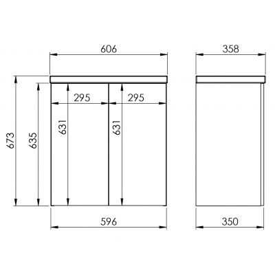 Elita Kido RE020600117160 umywalka z szafką 60.6 cm czarną