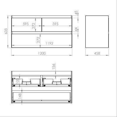 Elita Split RE012007155290 szafka 120x45.8x63.5 cm podumywalkowa wisząca biała