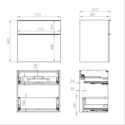 Elita Lofty RE010700027160 szafka 70x48.7x69.5 cm podumywalkowa wisząca czarna