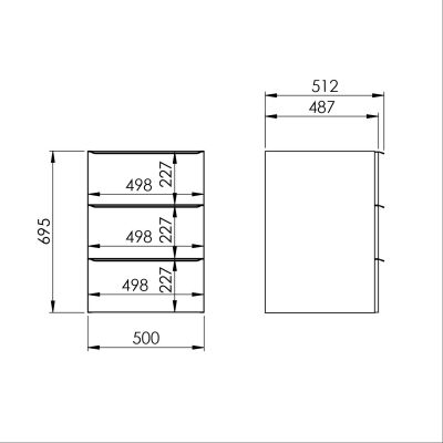 Elita Lofty RE080500127160 szafka 50x48.7x69.5 cm boczna wisząca czarna