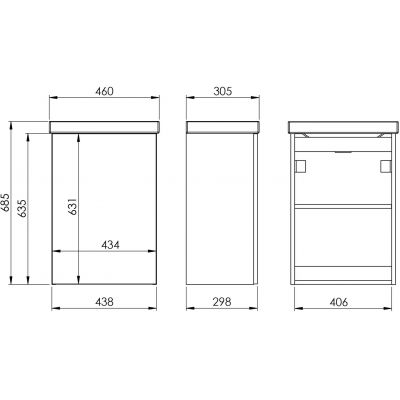 Elita Kido RE020450115290 umywalka z szafką 46 cm białą