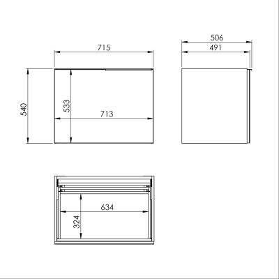 Elita Glam RE010700165290 szafka 71.5x47.1x54 cm podumywalkowa wisząca biała