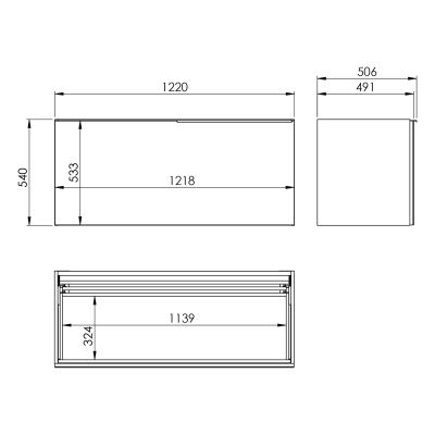 Elita Glam RE011200167160 szafka 122x47.1x54 cm podumywalkowa wisząca czarna