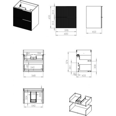 Elita Soho RE010604047030 szafka 60x45.3x63.5 cm podumywalkowa wisząca niebieska
