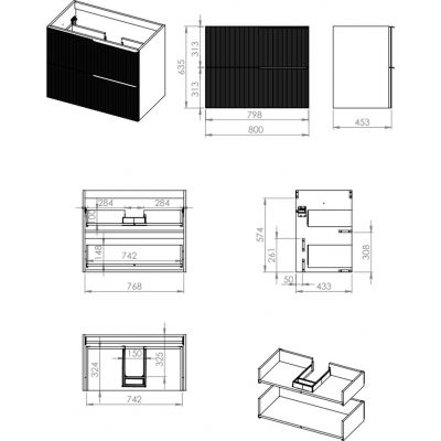 Elita Soho RE010804047010 szafka 80x45.3x63.5 cm podumywalkowa wisząca zielona
