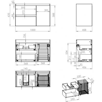 Elita Split RE011006057020 szafka 100x45.8x63.5 cm podumywalkowa wisząca beżowa