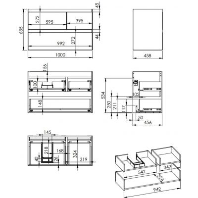 Elita Split RE011006157020 szafka 100x45.8x63.5 cm podumywalkowa wisząca beżowa