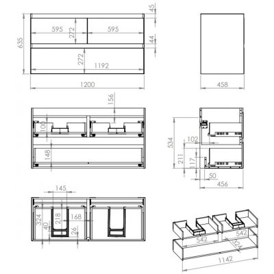 Elita Split RE012007157010 szafka 120x45.8x63.5 cm podumywalkowa wisząca zielona