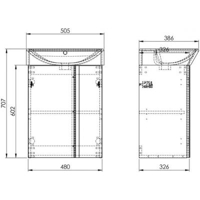 Elita Skye RE020500127050 umywalka z szafką 50.5 cm dąb