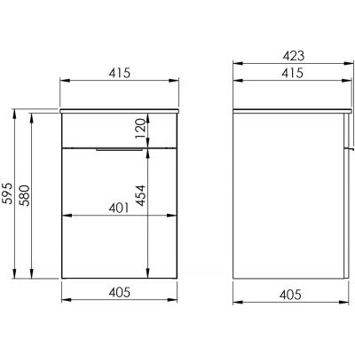 Elita Qubo Plus RE020400148060 umywalka z szafką 41.5 cm białą