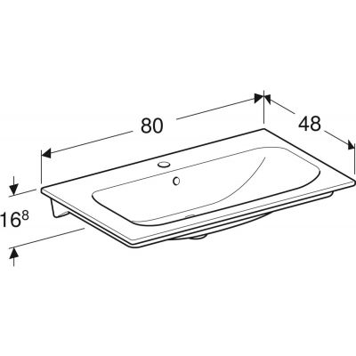 Geberit Selnova Square 500995001 umywalka 80x48 cm prostokątna meblowa biała