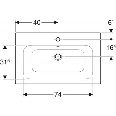 Geberit Selnova Square 500995001 umywalka 80x48 cm prostokątna meblowa biała
