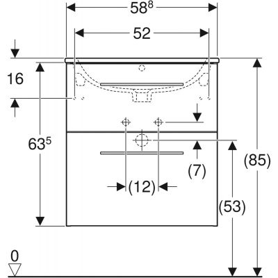 Geberit Selnova Square 501239001 umywalka z szafką