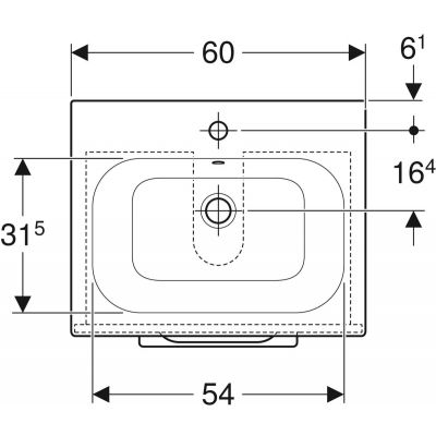 Geberit Selnova Square 501239001 umywalka z szafką