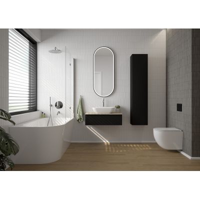 Oltens Sela 23202100 parawan nawannowy 115 cm 2-częściowy chrom połysk/szkło przezroczyste