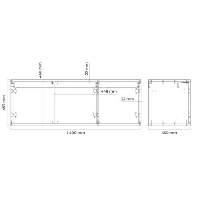 Oltens Hedvig 60205360 szafka 140x45x49.7 cm podumywalkowa wisząca czarna-dąb
