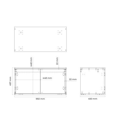 Oltens Hedvig 60204360 szafka 95x45x49.7 cm podumywalkowa wisząca czarna-dąb