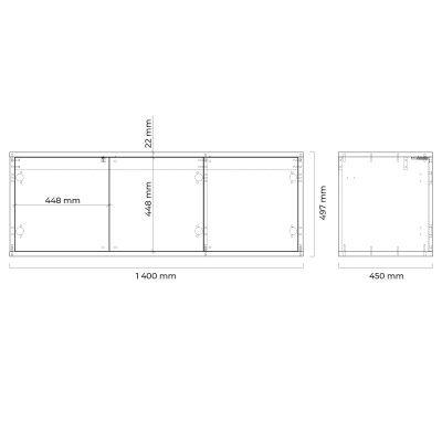 Oltens Hedvig 60205360 szafka 140x45x49.7 cm podumywalkowa wisząca czarna-dąb