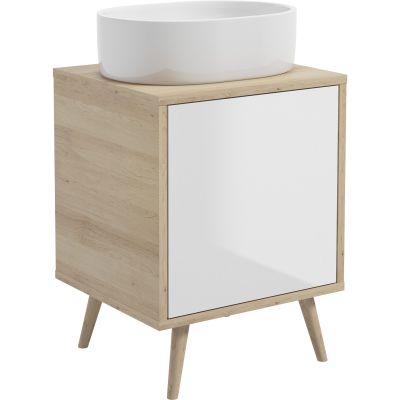 Oltens Hedvig 60202060 szafka 50x45x49.7 cm podumywalkowa wisząca biała-dąb