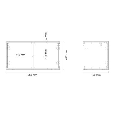Oltens Hedvig 60204360 szafka 95x45x49.7 cm podumywalkowa wisząca czarna-dąb