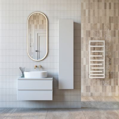 Oltens Lom 40811000 umywalka 55x34 cm owalna nablatowa biała