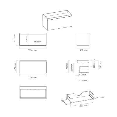 Oltens Vernal 60015000 szafka 100x45.6x47 cm podumywalkowa wisząca biała