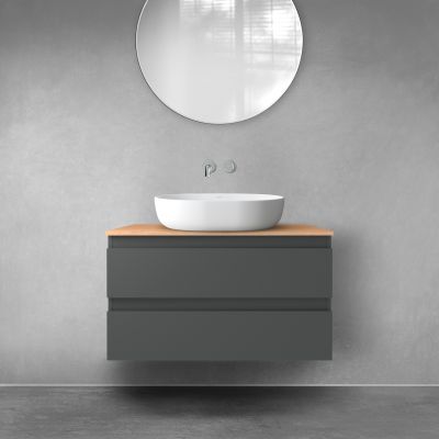 Oltens Vernal 60001400 szafka 80x45.6x47 cm podumywalkowa wisząca grafitowa