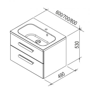 Ravak Chrome X000000922 szafka 80x49x50 cm podumywalkowa wisząca biała