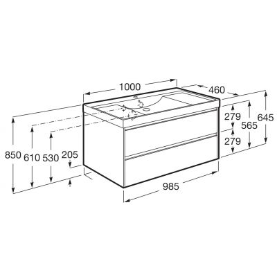Roca Ona A851693509 umywalka z szafką