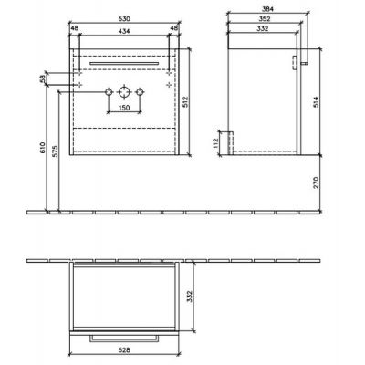Villeroy & Boch Avento A88801B4 szafka wisząca podumywalkowa 53x35.2 cm