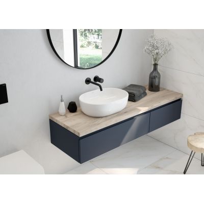 Oltens Hamnes 40820000 umywalka 60.5x41.5 cm owalna nablatowa biała