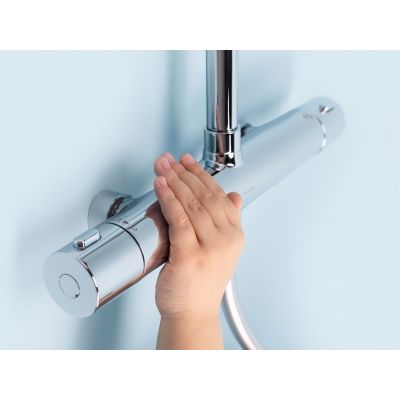 Oltens Boran 36502100 zestaw prysznicowy ścienny termostatyczny z deszczownicą chrom