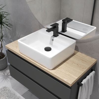 Oltens Hyls 41810000 umywalka 58.5x44 cm prostokątna nablatowa biała