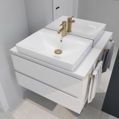 Oltens Molle 32200810 bateria umywalkowa stojąca złoty szczotkowany