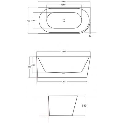 Besco Zoya #WAS150ZLB wanna wolnostojąca 150x75 cm