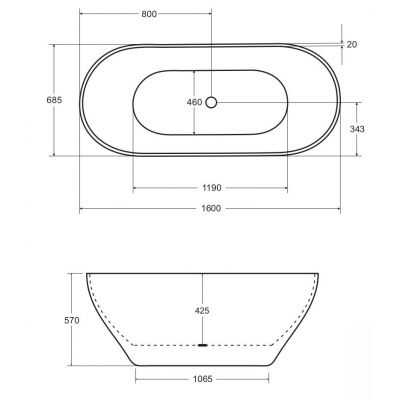 Besco Moya #WMD160MG wanna wolnostojąca 160x68 cm