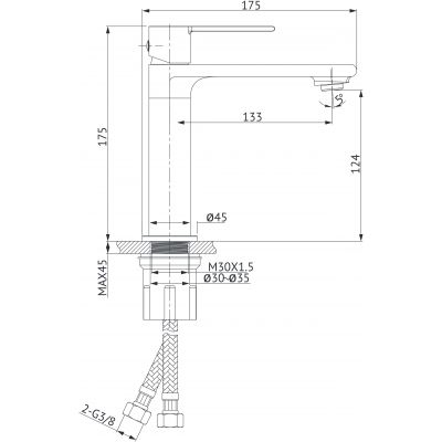 Cersanit Virgo S951589 bateria umywalkowa stojąca czarny