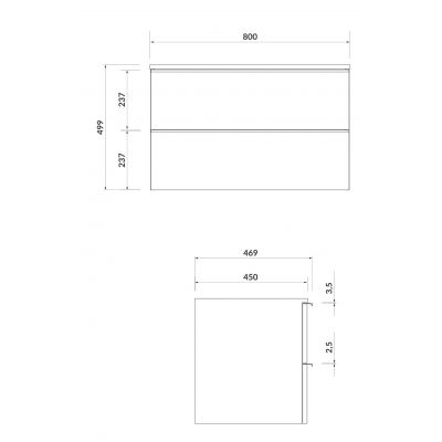 Cersanit Virgo S522030 szafka wisząca podumywalkowa 80x46.9 cm
