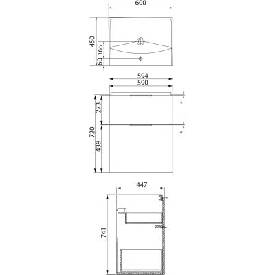 Cersanit City S801422 umywalka z szafką