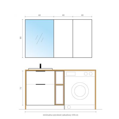 Cersanit City S801422 umywalka z szafką