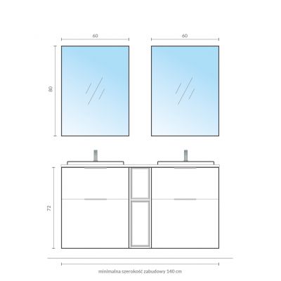 Cersanit City S801422 umywalka z szafką