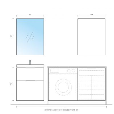 Cersanit City S801422 umywalka z szafką